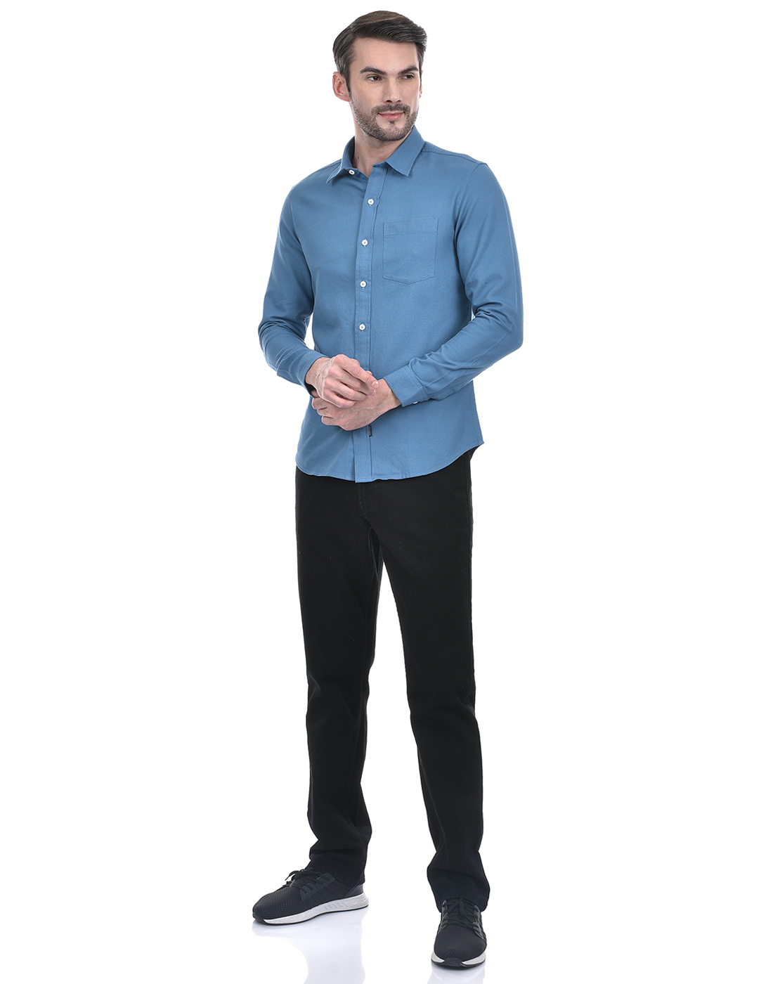 Numero Uno Men Solid Blue Shirt